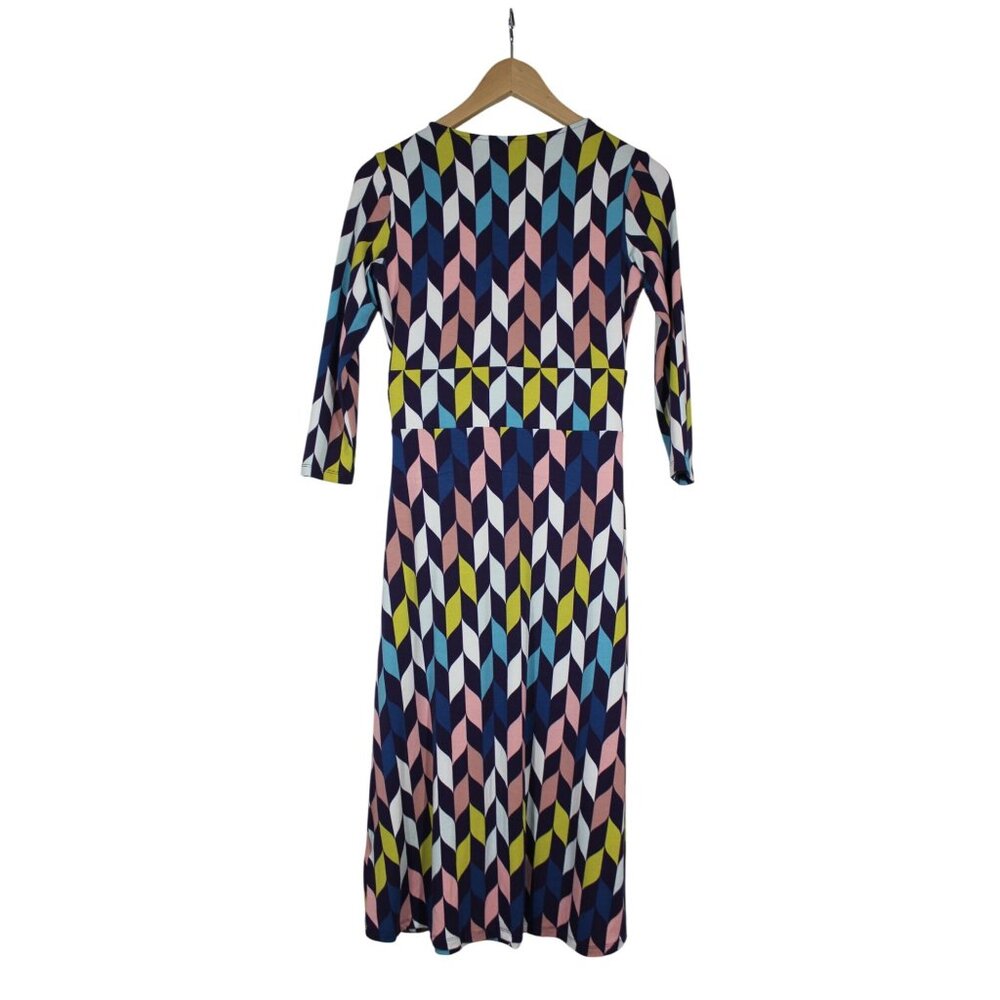Boden women's Elena 3/4 sleeve fixed‎ wrap front jersey knit midi dress 6L - Picture 2 of 8